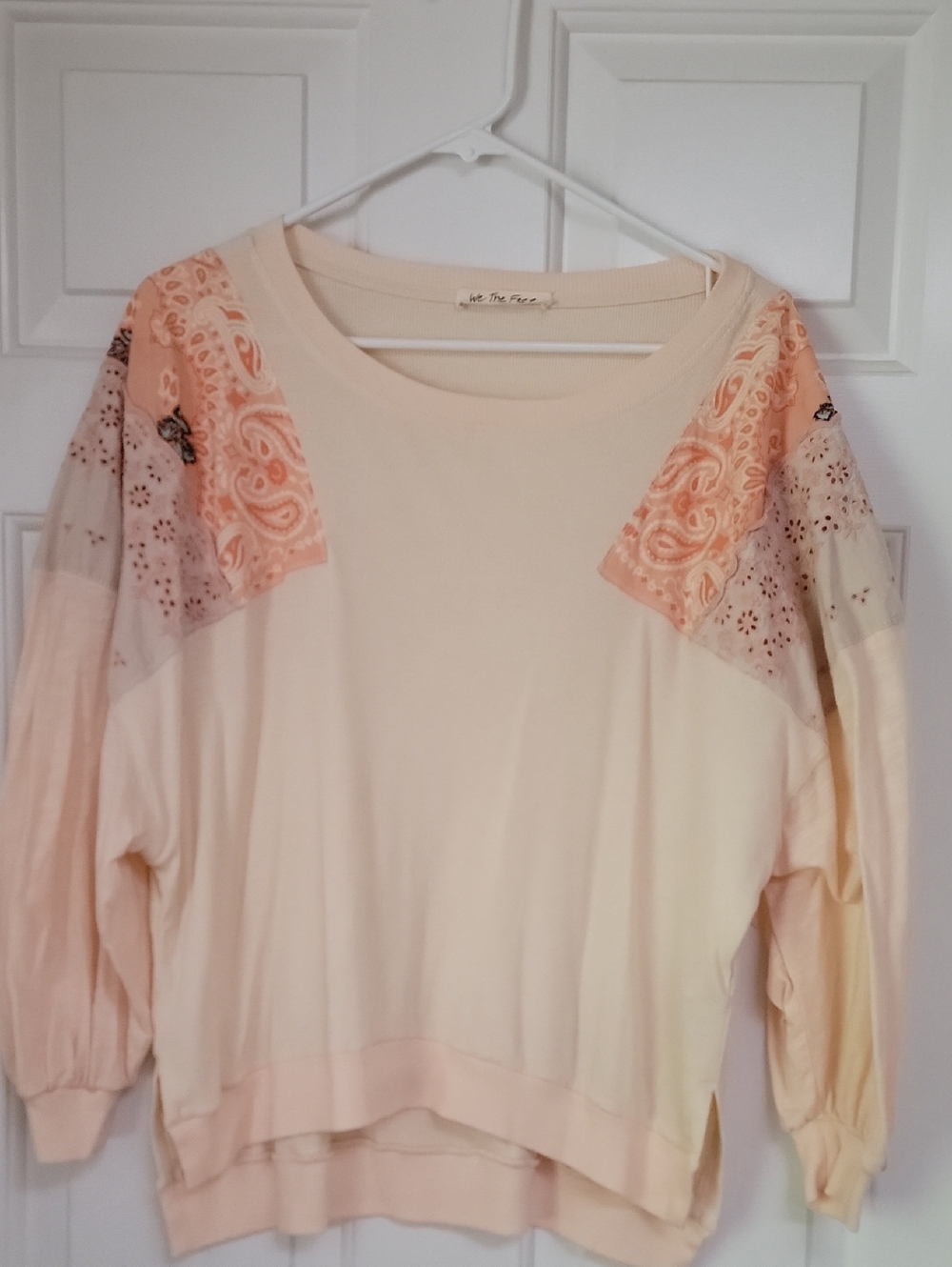 We The Free Peach/Cream  with Peach Bandana Shoulders Extra Small/fits Medium